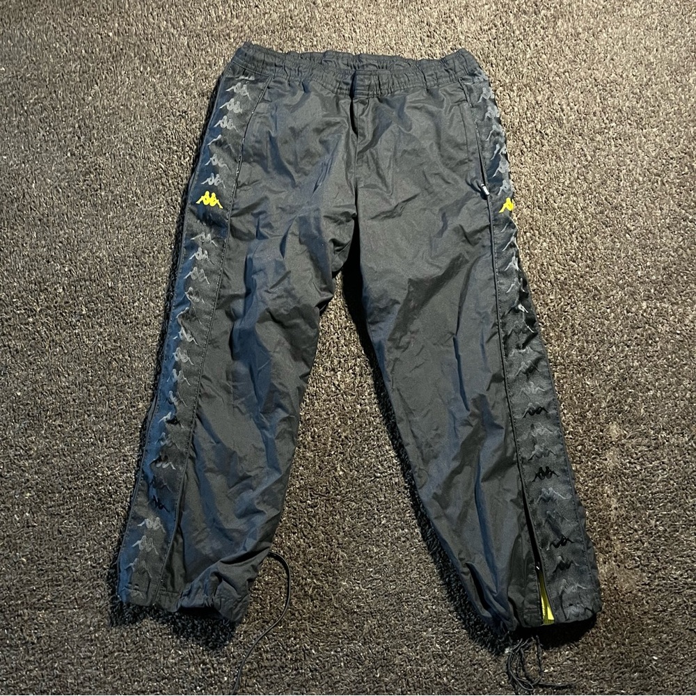 Blackout Polyester  kappa track pants Sz S Loose/ Cropped Fit